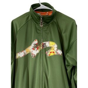 Mens Five Pointz Green Hip Hop Golf Jacket Sakura Stand Collar 2XL Full Zip 5292